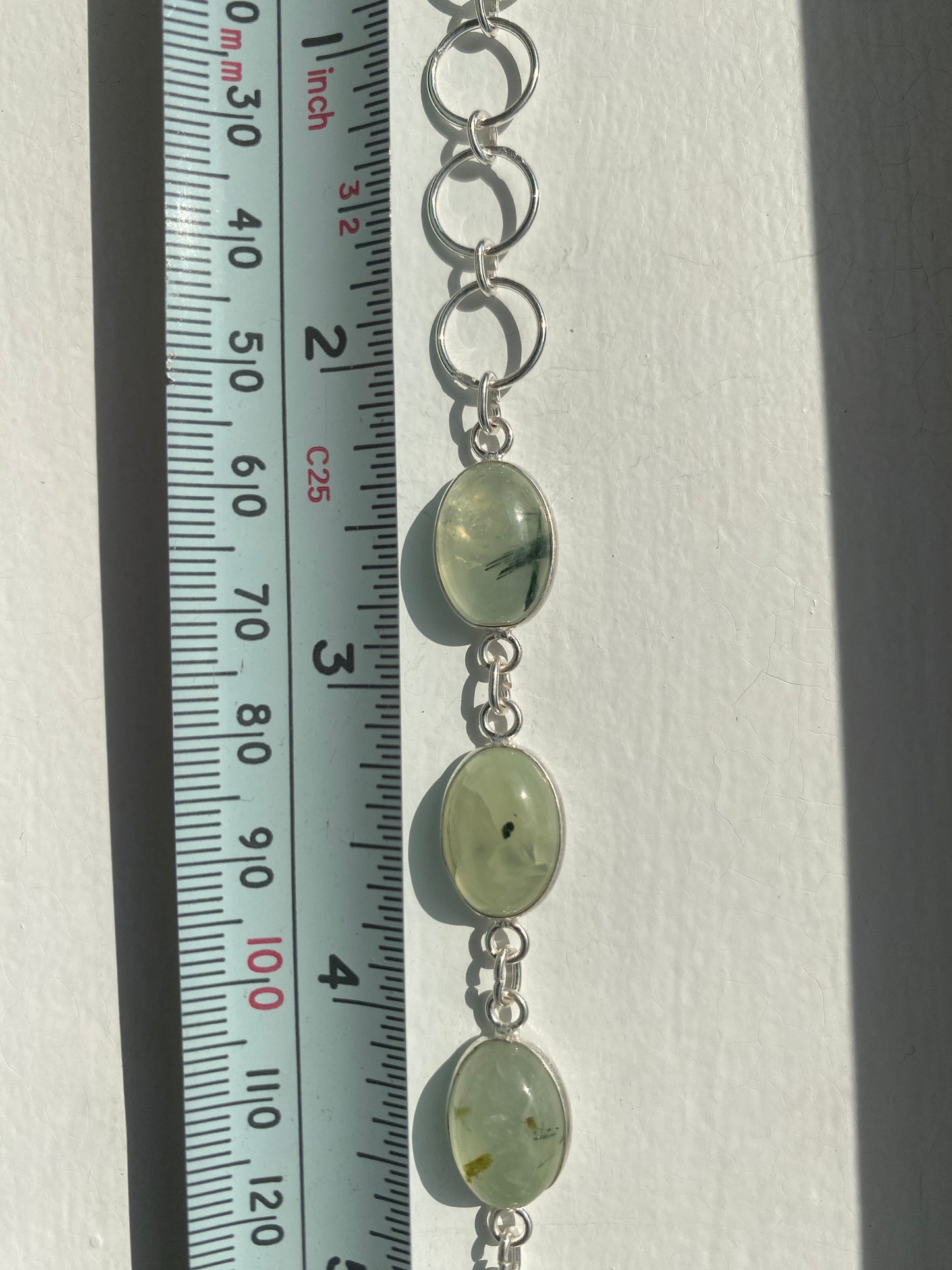 Pale Green Prehnite Bracelet.