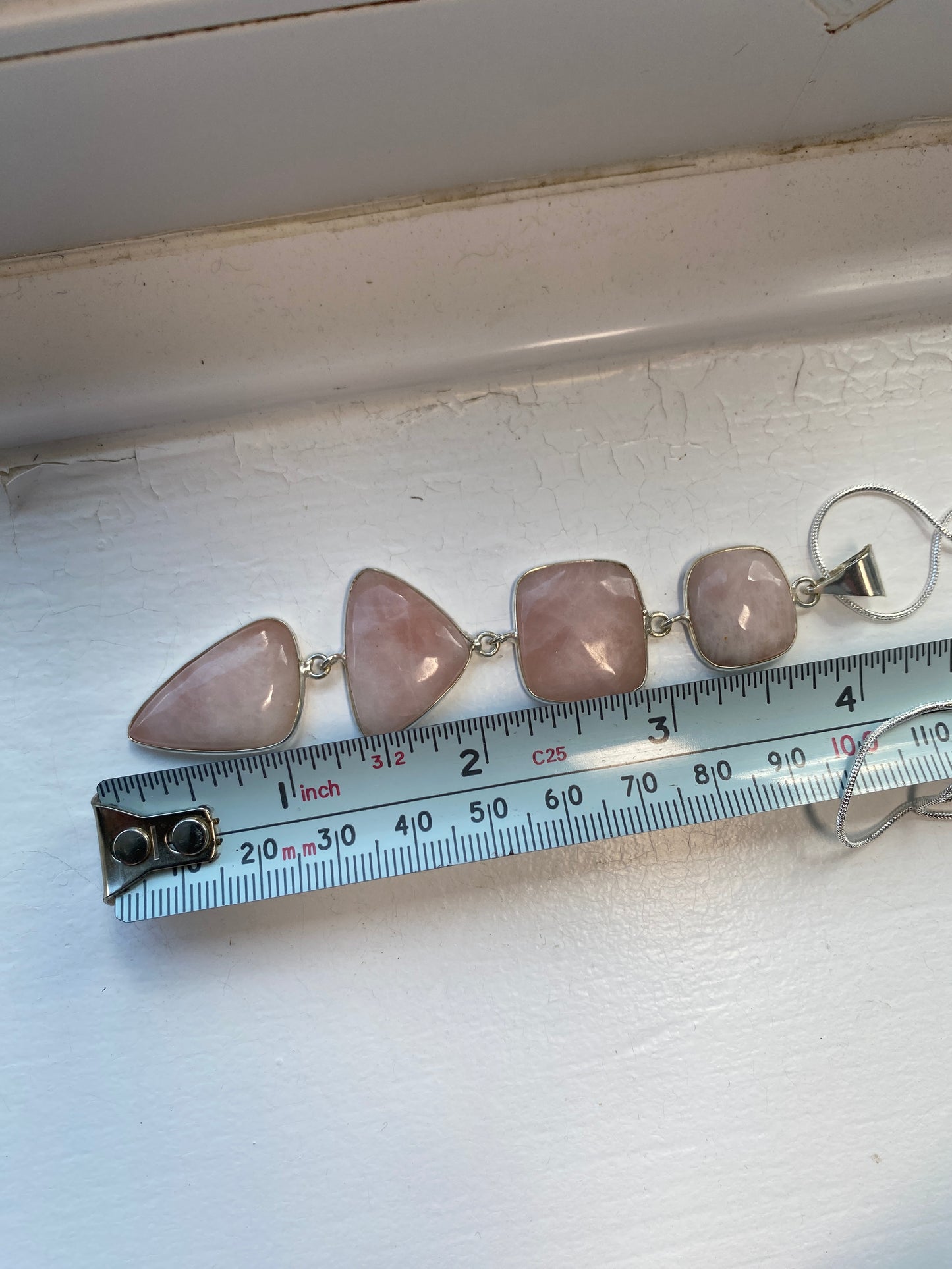 4-Stone Rose Quartz Pendant