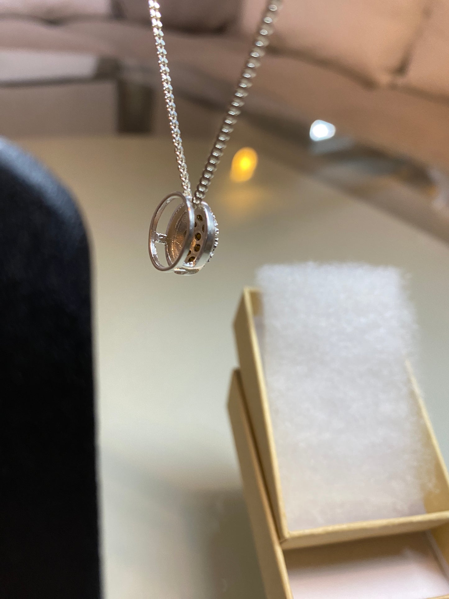 Silver Diamante Encrusted Necklace