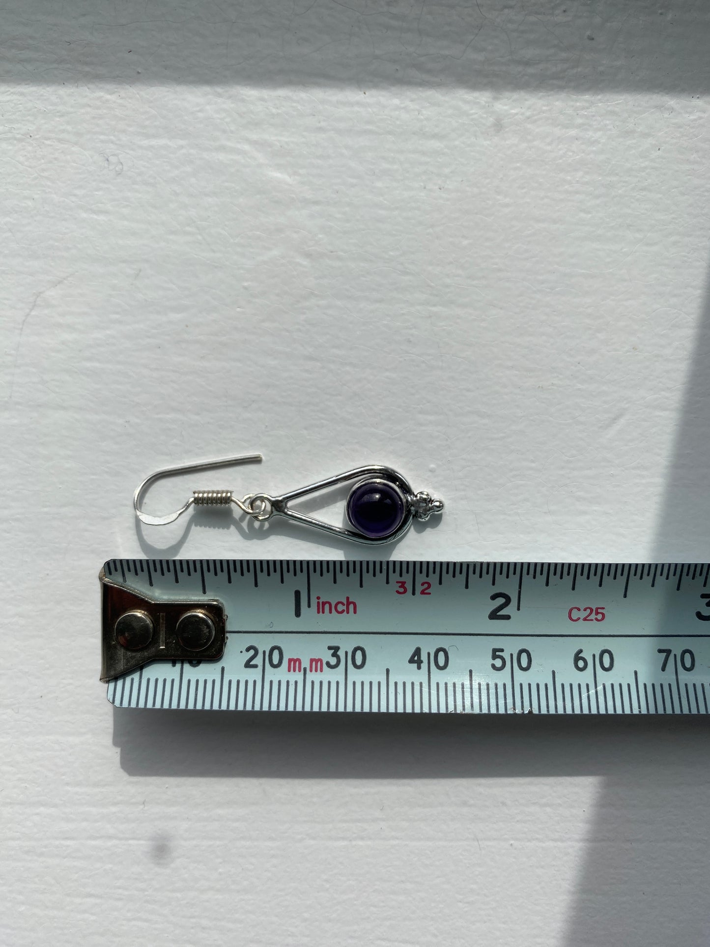 Contemporary Amethyst & Silver Earrings