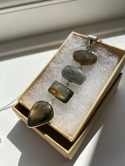 Iridescent Labradorite Pendant Necklace
