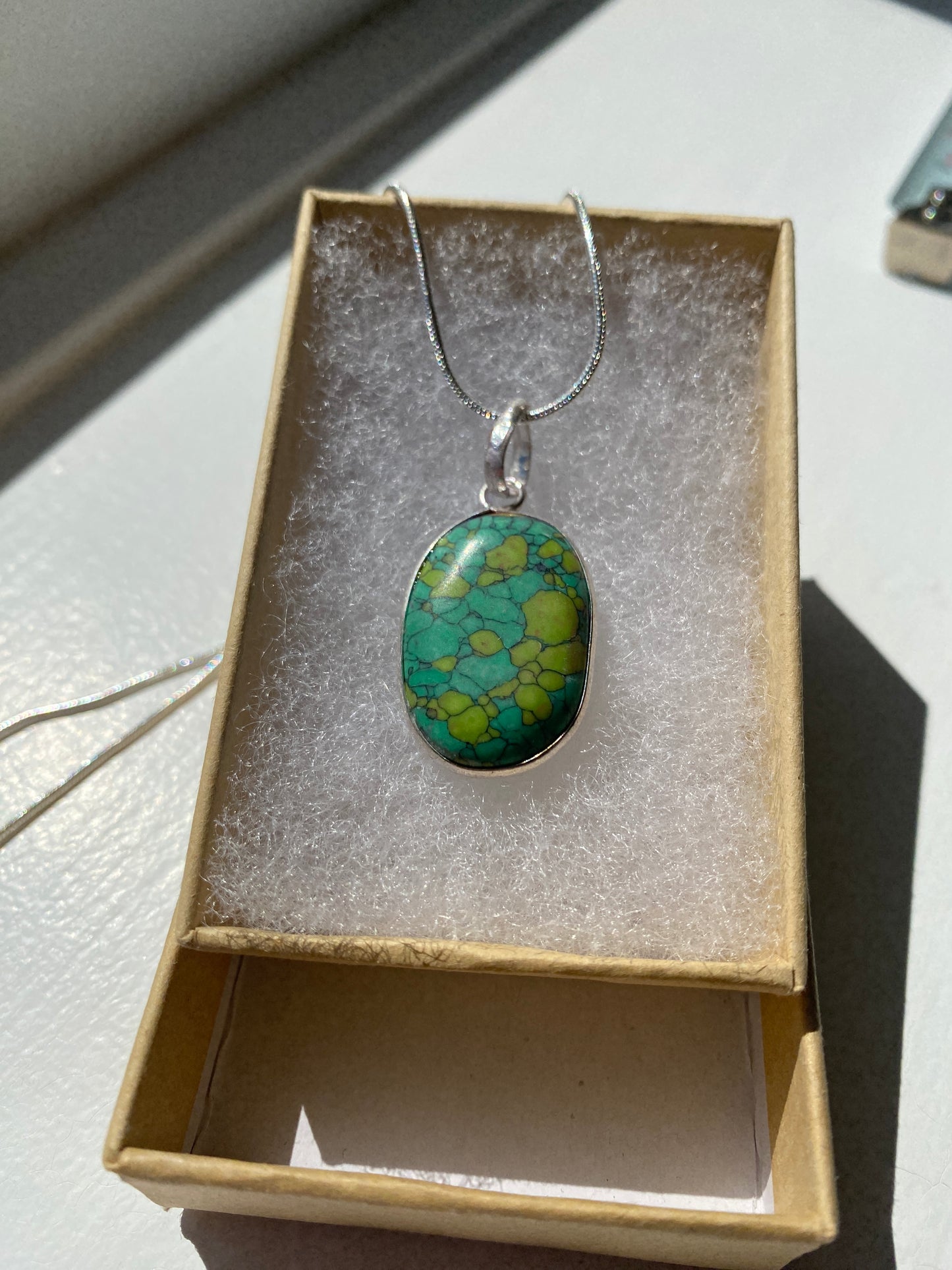Mosaic 'Green Turquoise' Oval Pendant