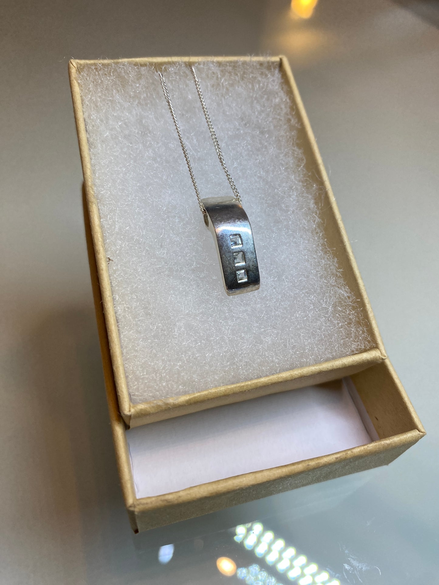 Solid Silver Aquamarine Pendant Necklace