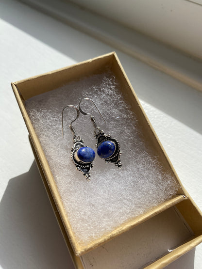 Silver and Blue Lapis Earrings