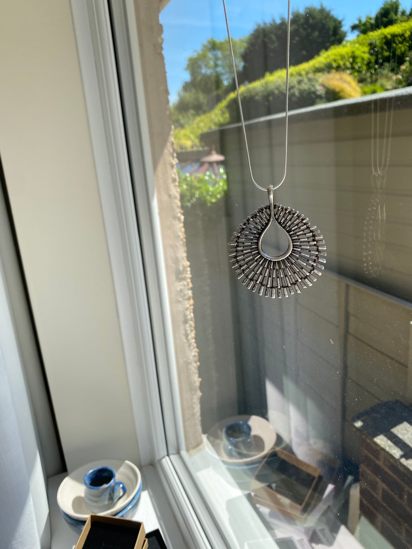Silver 'Pheasant' Pendant Necklace