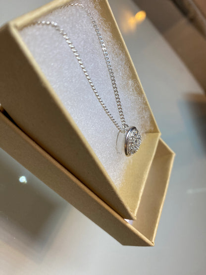 Silver Diamante Encrusted Necklace
