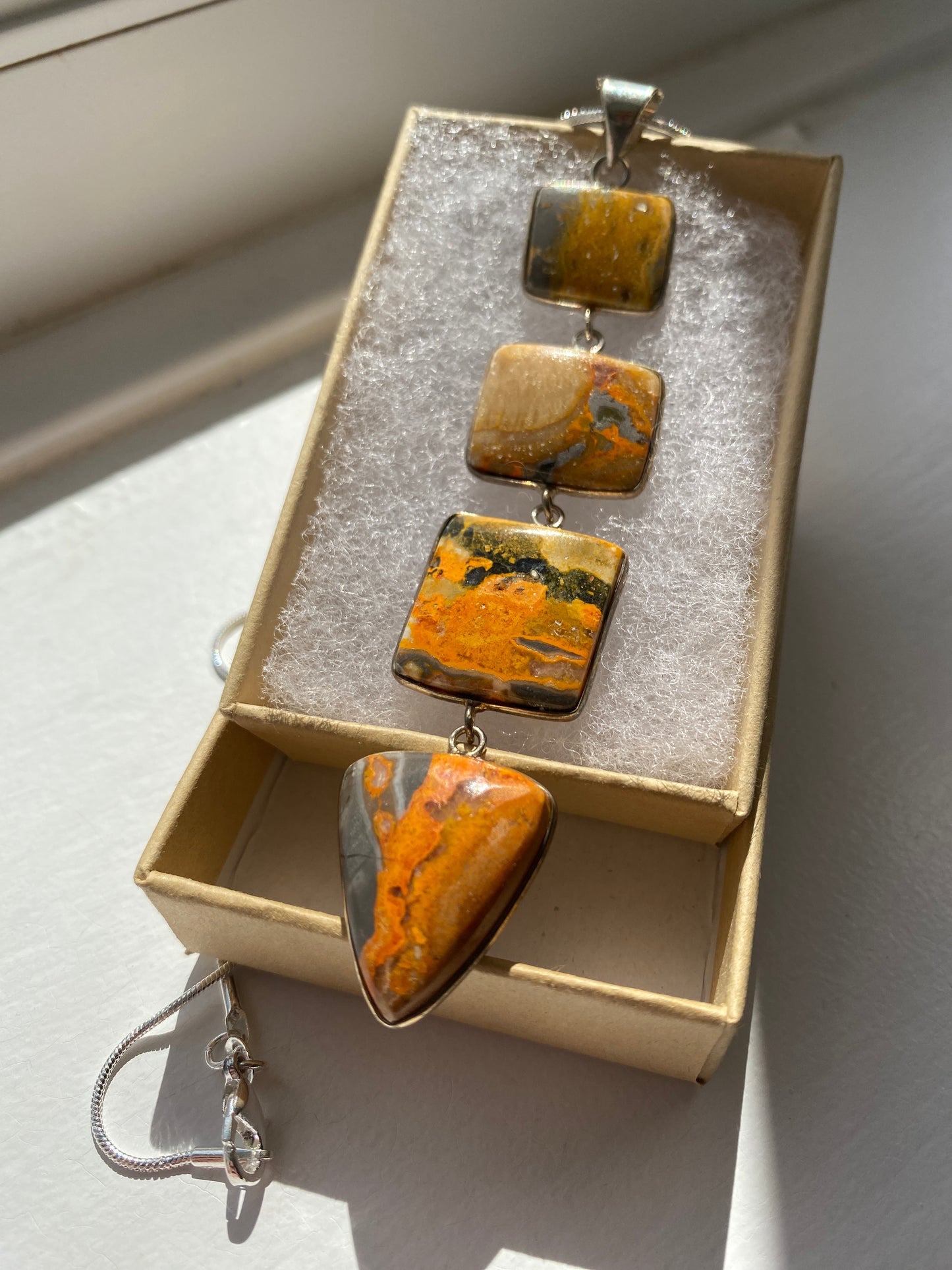 Mustardy Mookatite Jasper Pendant Necklace