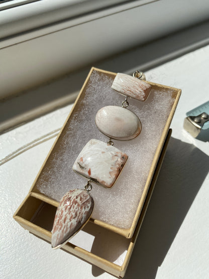 Ivory Picture Jasper Pendant Necklace
