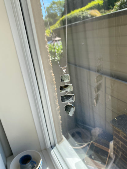 Labradorite Silver Pendant Necklace
