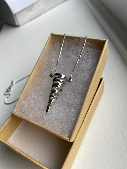 Silver Typhoon Pendant Necklace