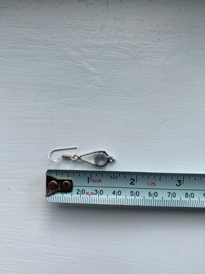 Smoky White Silver Earrings