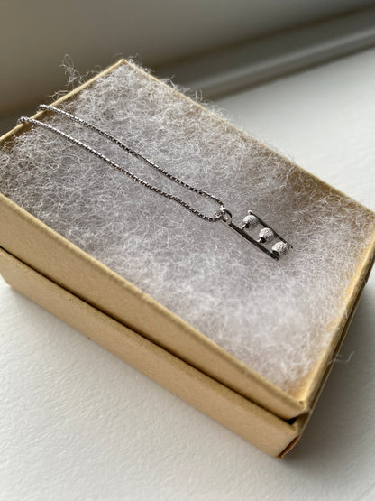 Silver Ladder & Ball Pendant Necklace