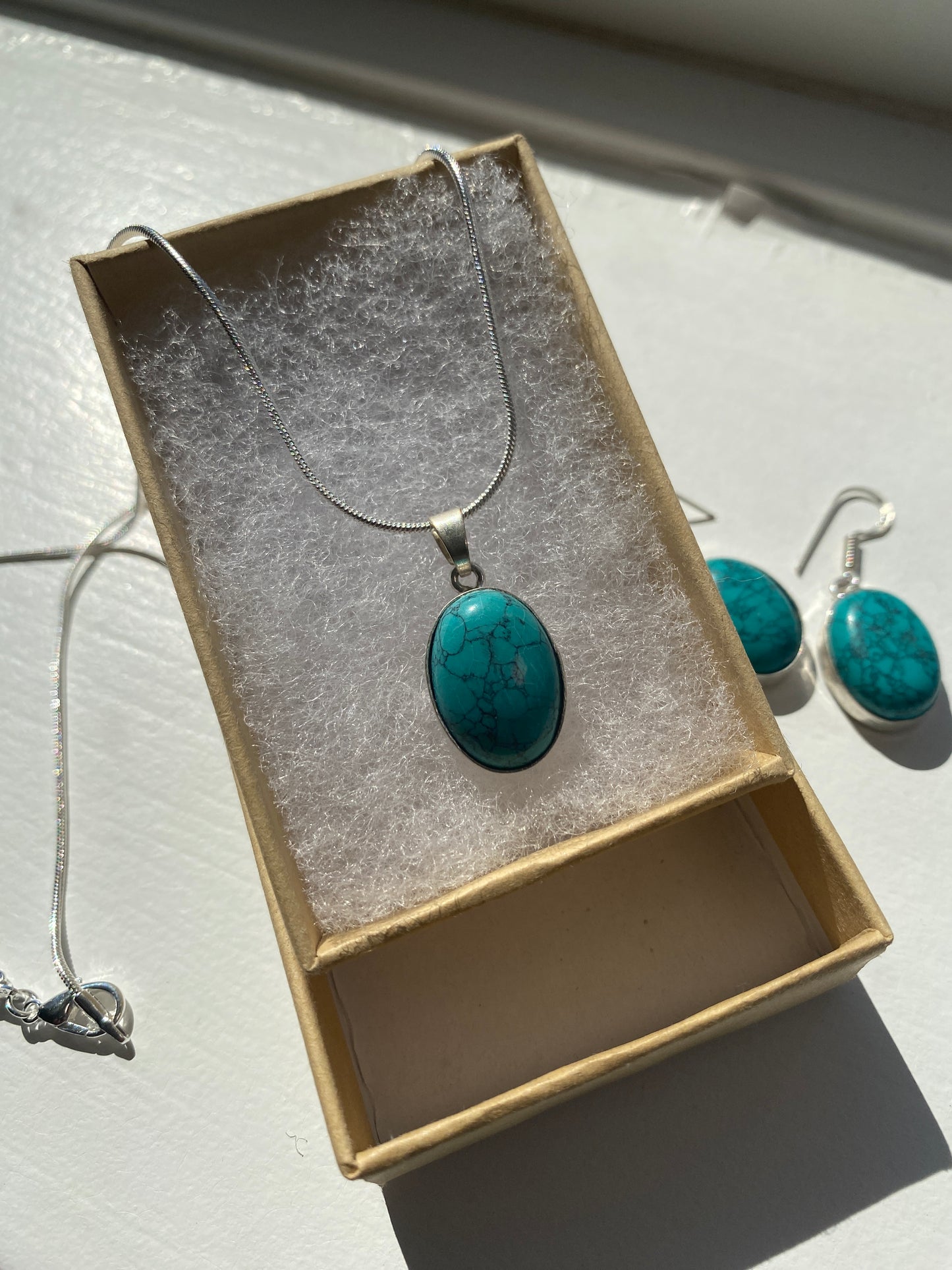 Beautiful Turquoise Cabochon Jewellery Set