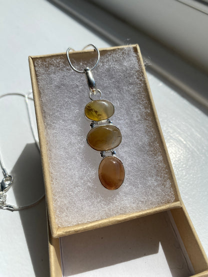 Honey Agate Stone Pendant
