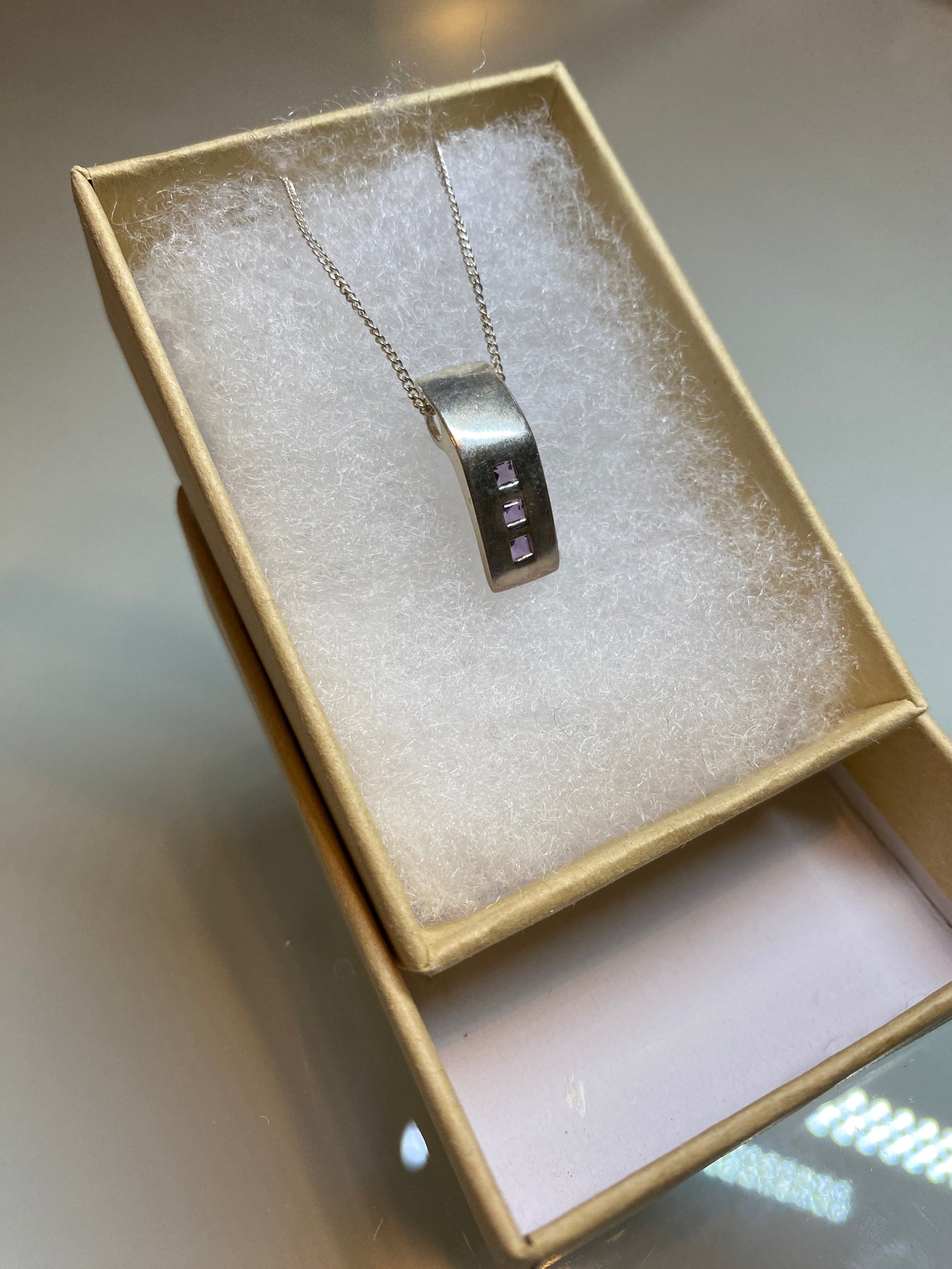 Silver & Amethyst Pendant Necklace