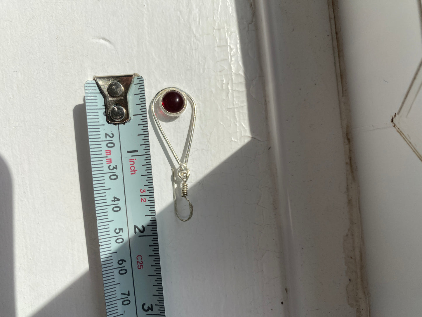 Red Jasper Silver Drop Earrings