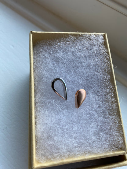 3-in-1 Silver & Copper Coloured Teardrop Pendant
