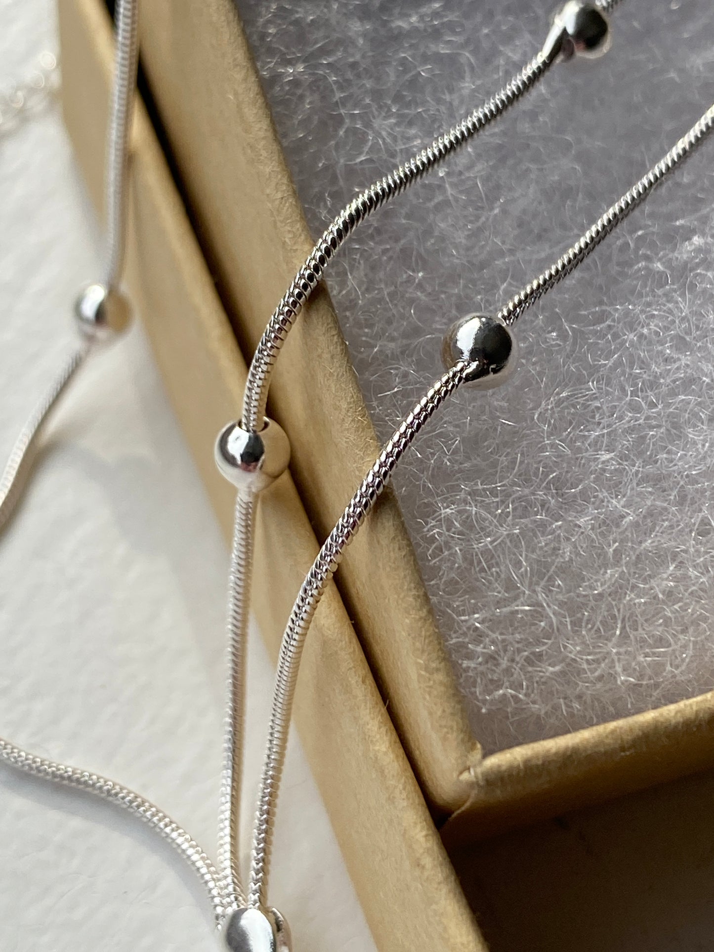 Three-Layer Beaded Silver Bracelet