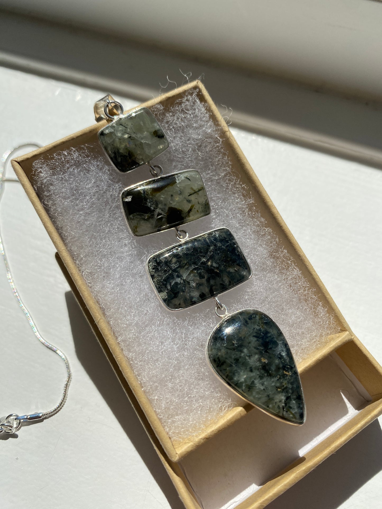 Labradorite Silver Pendant Necklace