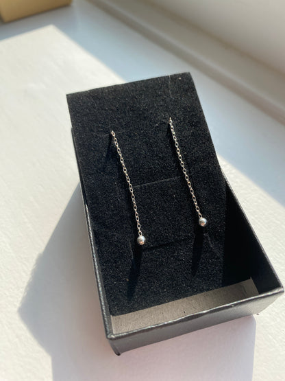 Silver Threader Bauble Earrings