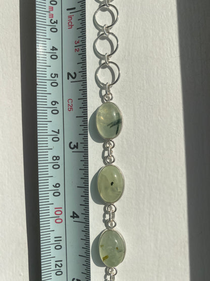 Pale Green Prehnite Bracelet.
