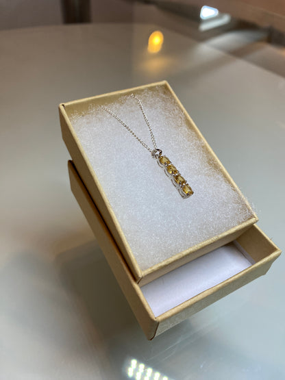 Silver Necklace with Topaz/Citrine Stones