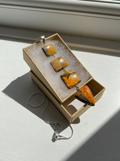 Mustardy Mookatite Jasper Pendant Necklace