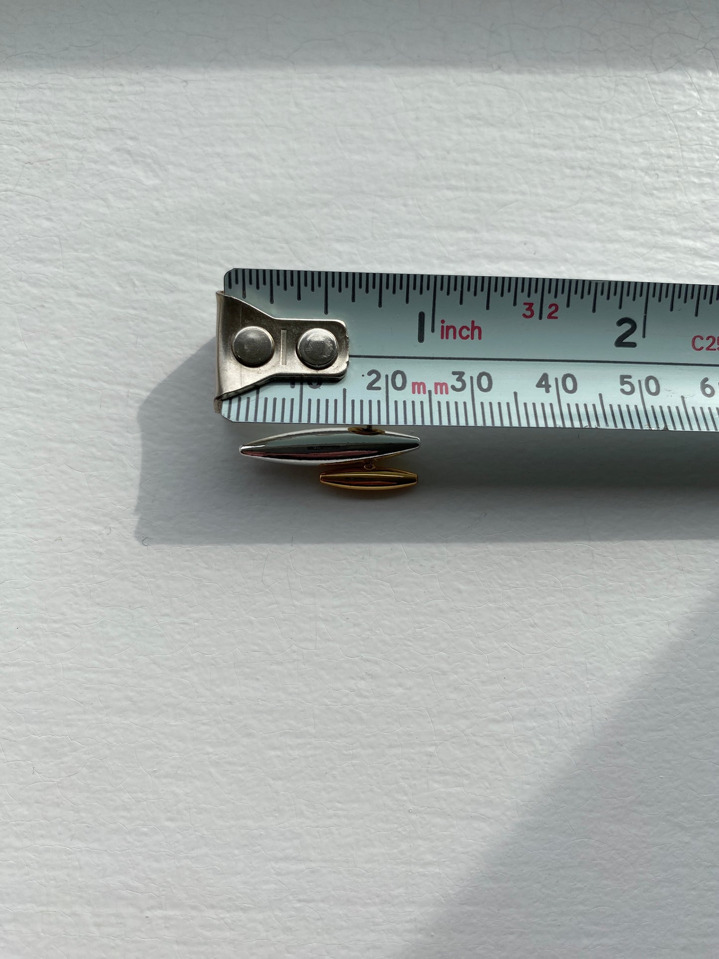 Gold & Silver Contrast Spindle Stud Earrings