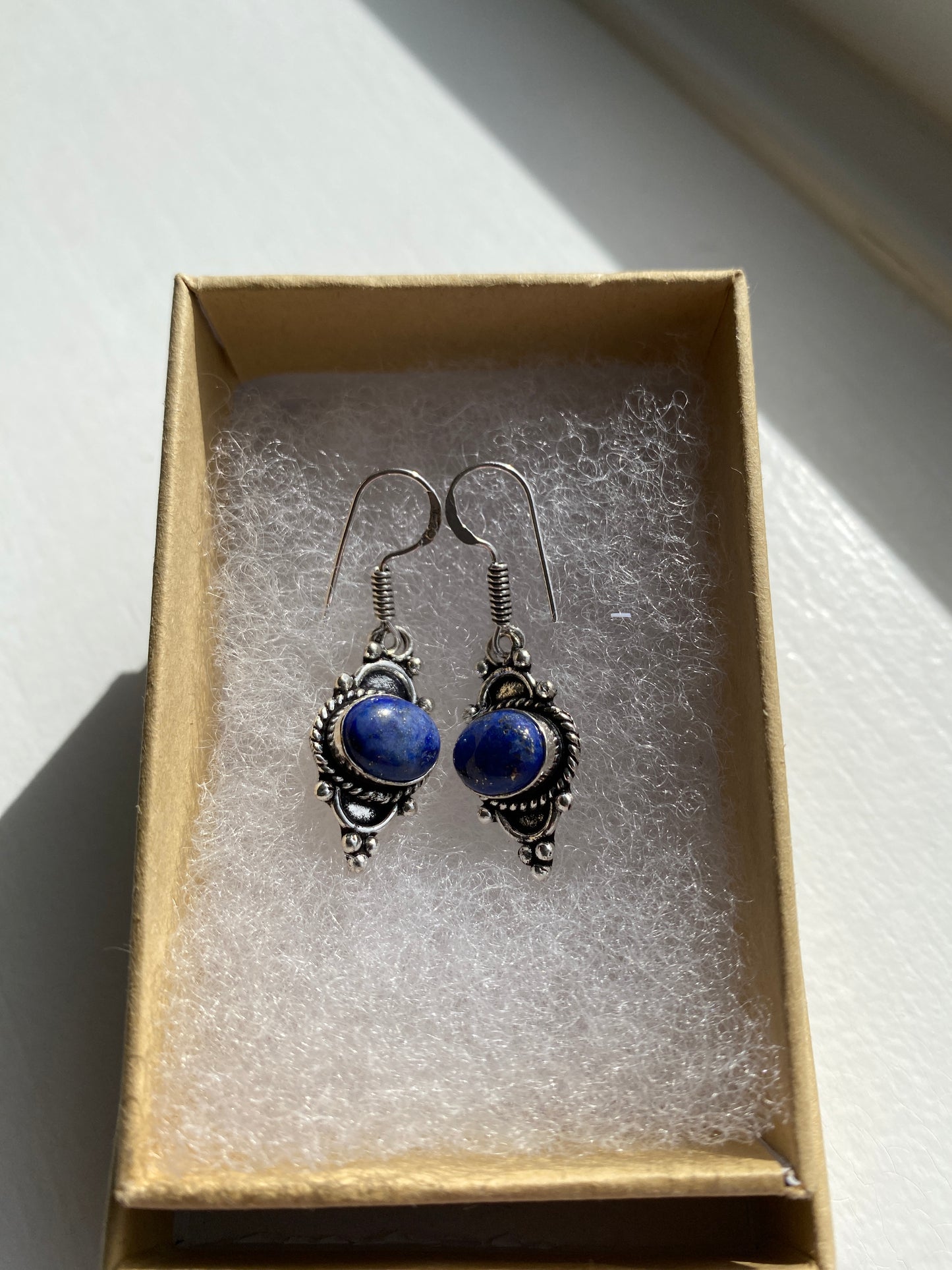 Silver and Blue Lapis Earrings