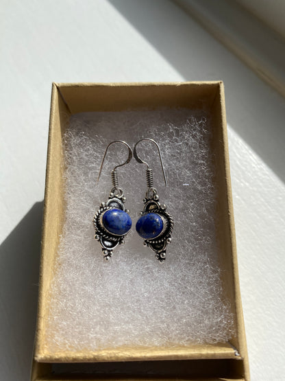 Silver and Blue Lapis Earrings