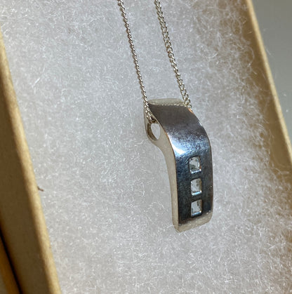 Solid Silver Aquamarine Pendant Necklace