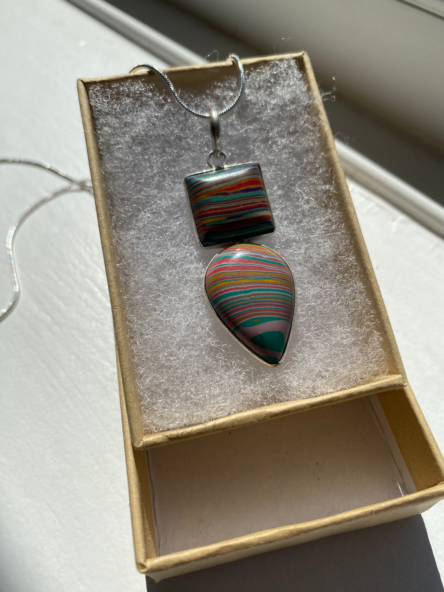 Fordite Pendant Necklace
