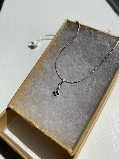 Silver Sapphire Pendant Necklace