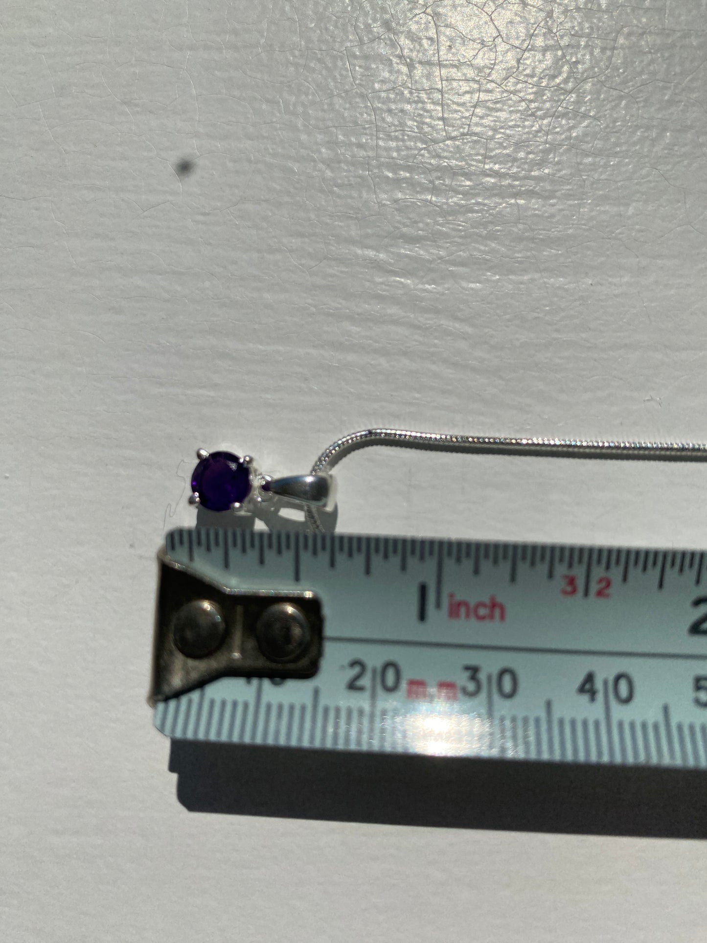 Amethyst Stone Silver Pendant Necklace