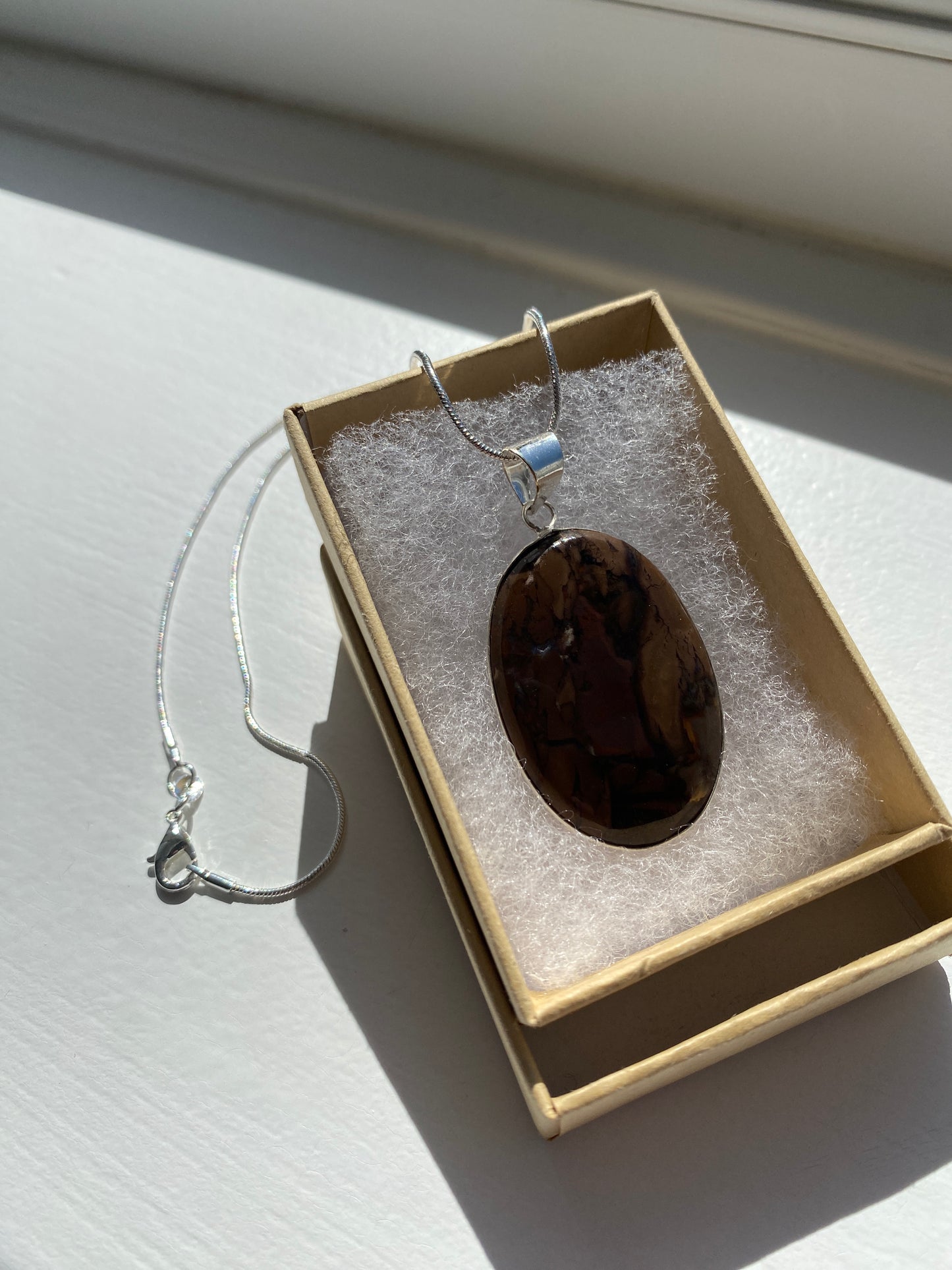 Dark Tiger Eye Pendant Necklace