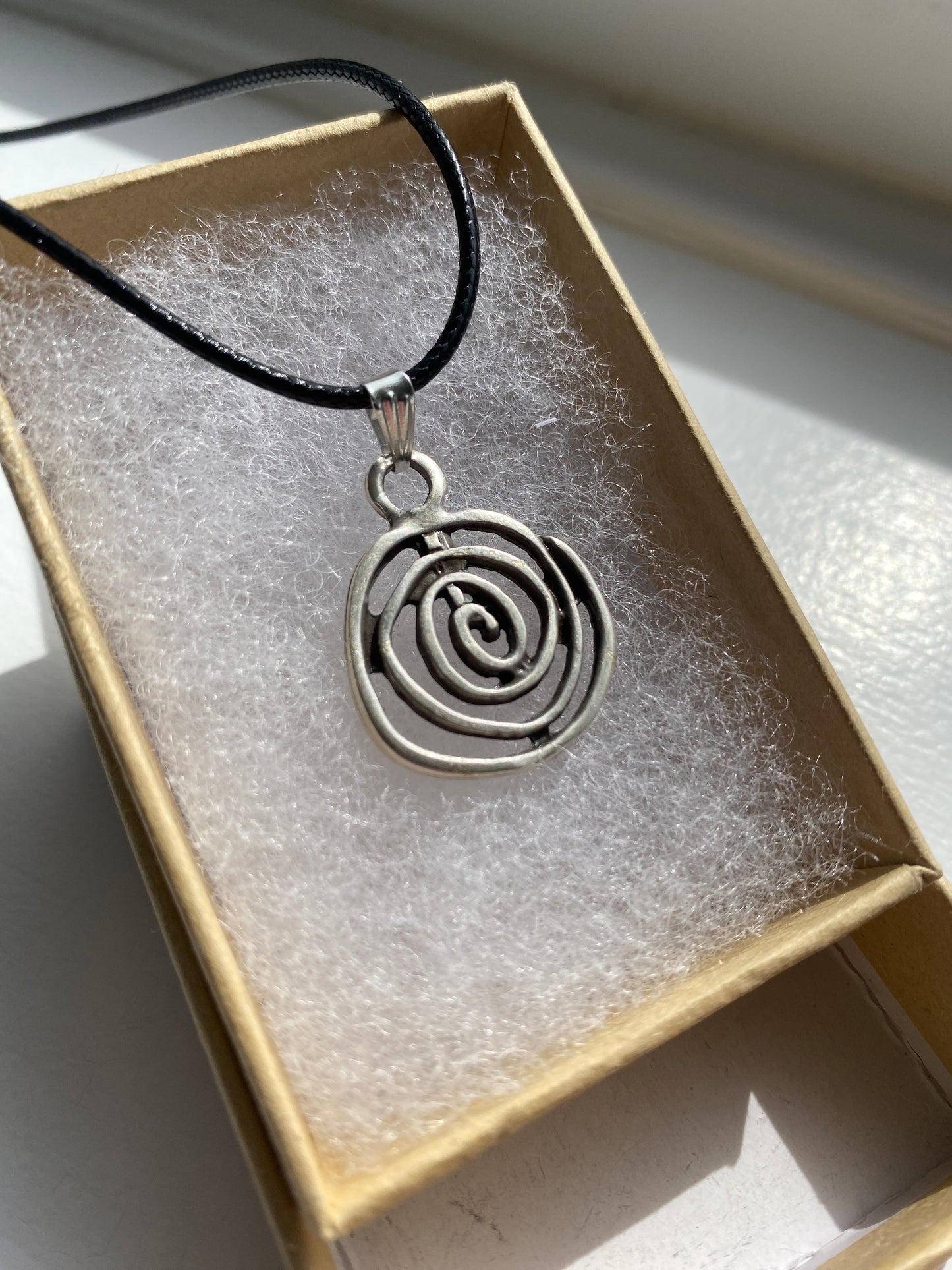 Silver Spiral Pendant Necklace