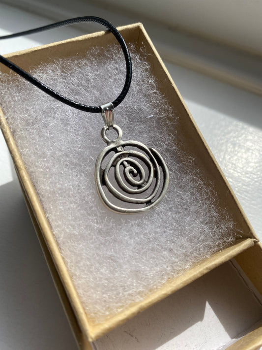 Silver Spiral Pendant Necklace