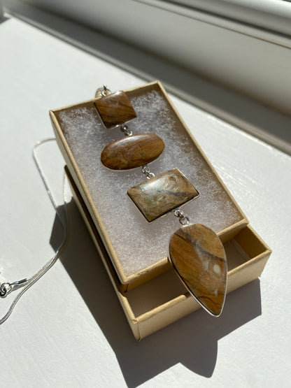Picture Jasper Pendant Necklace