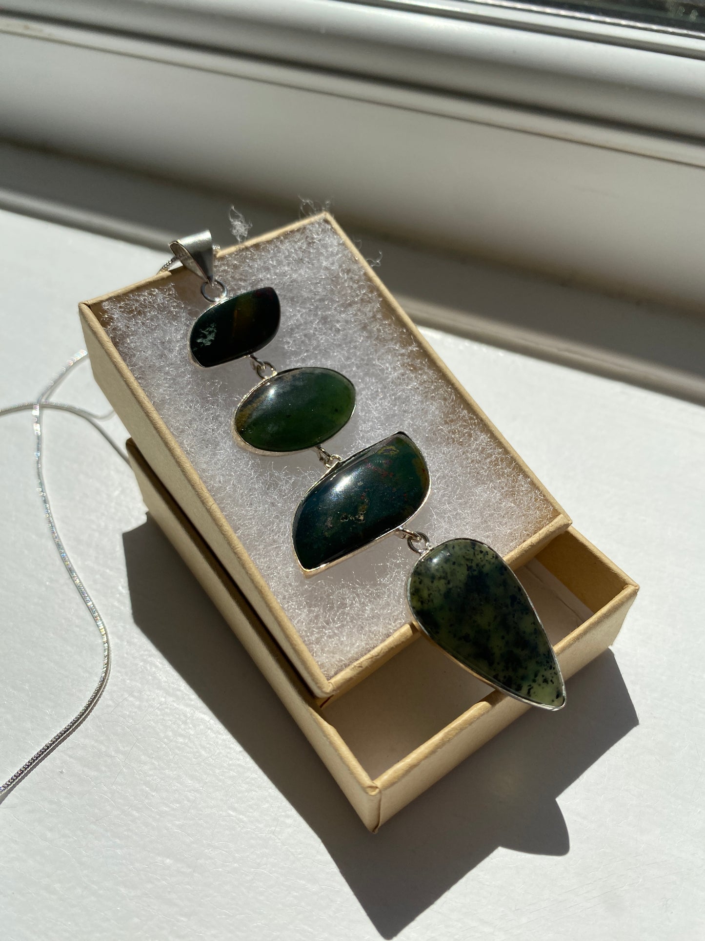 Bloodstone Jasper Pendant Necklace