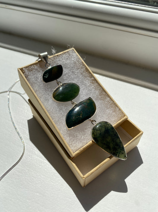 Bloodstone Jasper Pendant Necklace