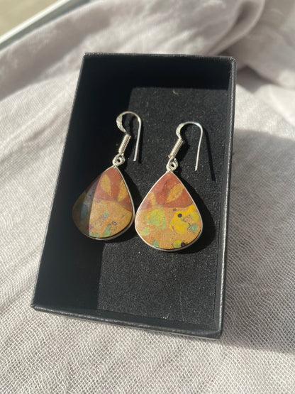 Rainforest Jasper Rounded Teardrop Earrings