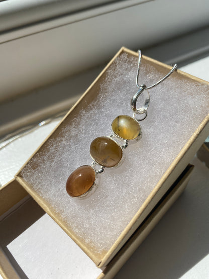 Honey Agate Stone Pendant