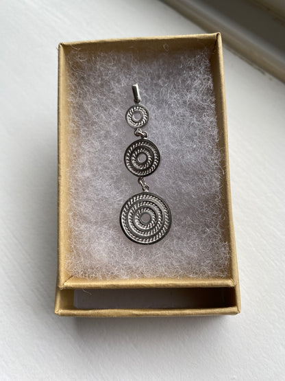 Silver Circle Drop Pendant