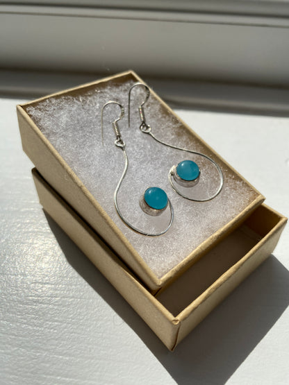 Turquoise Drop Curve Earrings