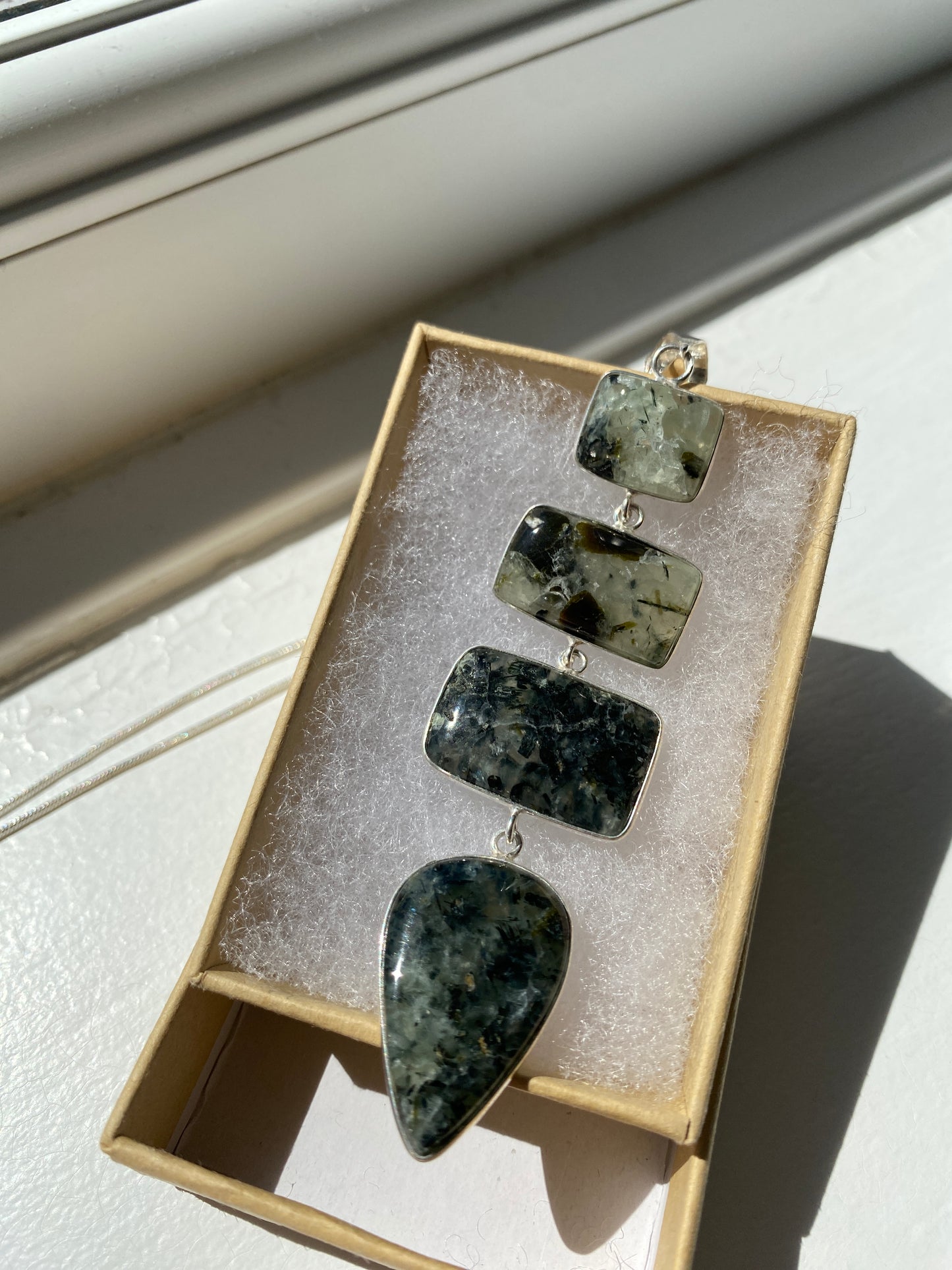 Labradorite Silver Pendant Necklace