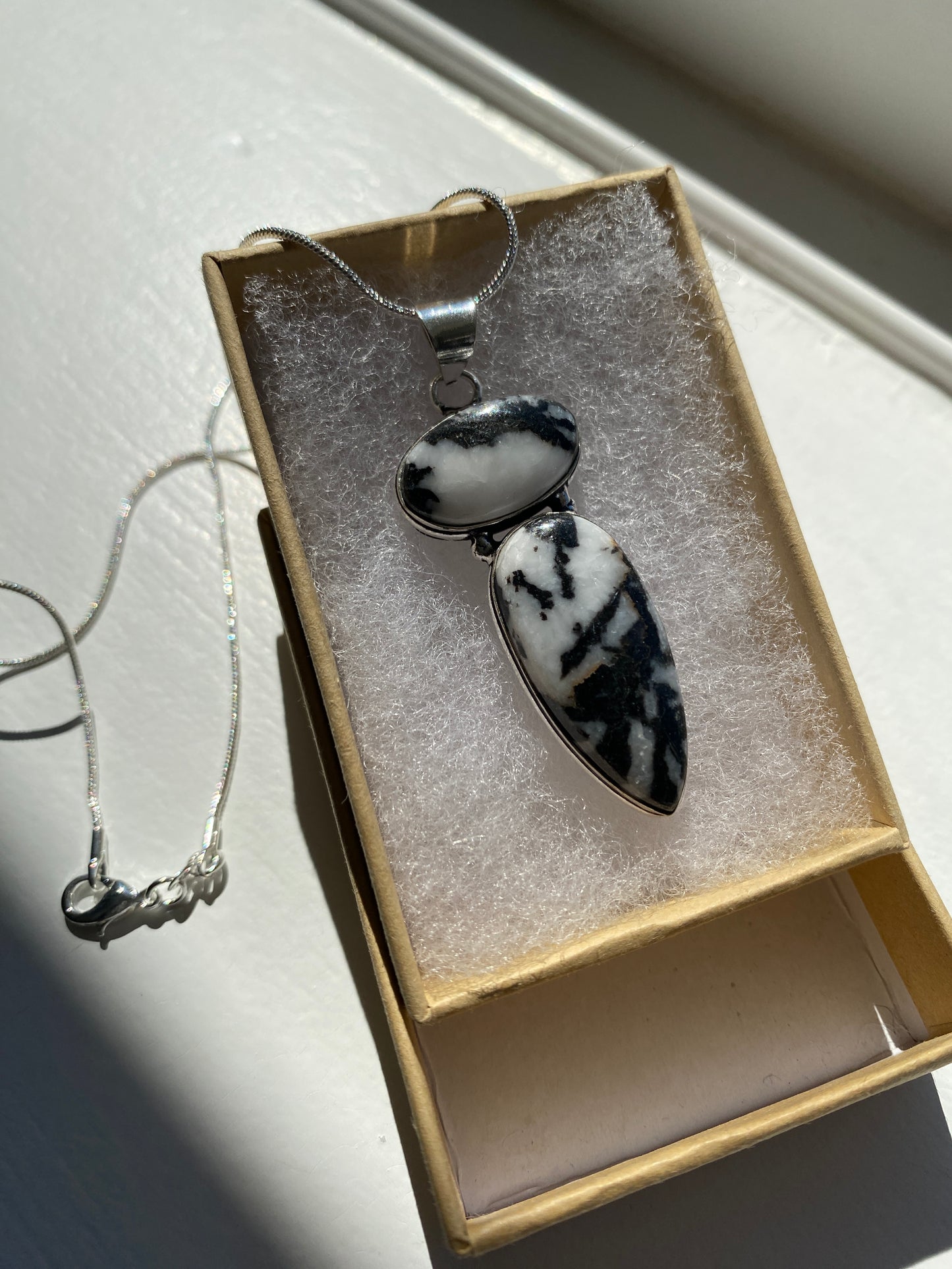 Snowflake Obsidian Pendant Necklace