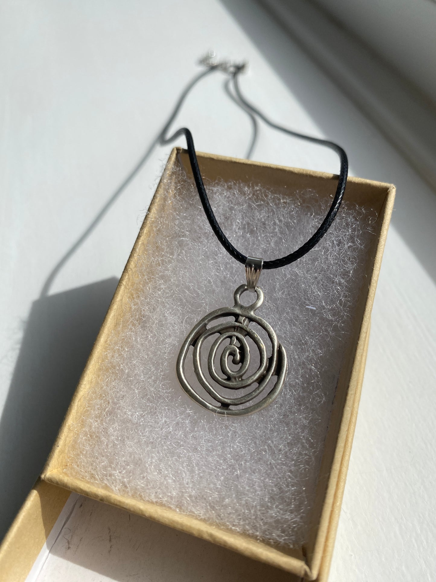 Silver Spiral Pendant Necklace
