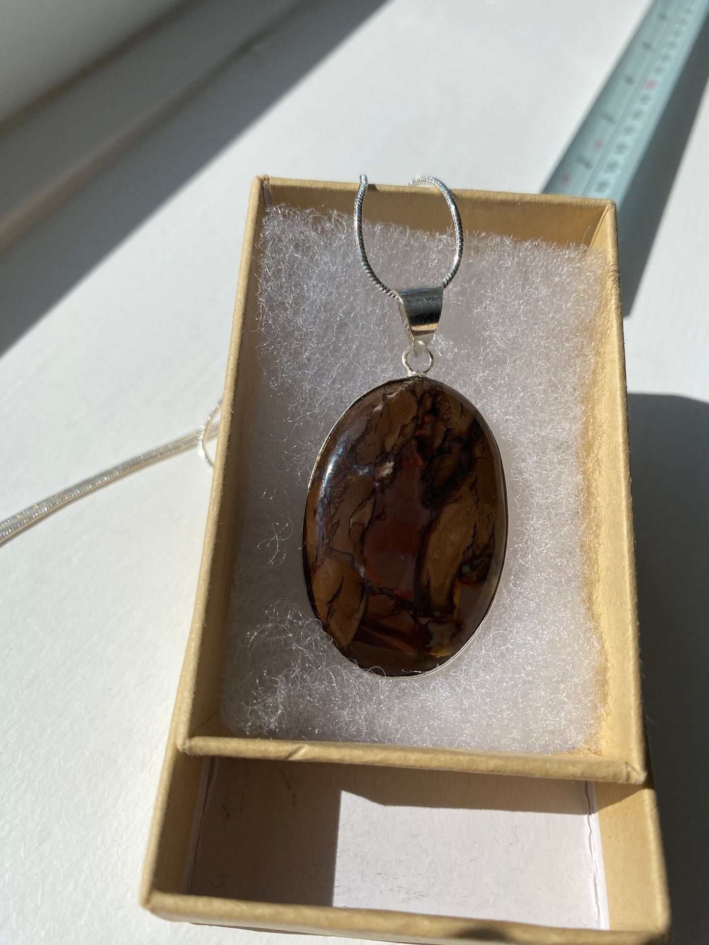 Dark Tiger Eye Pendant Necklace
