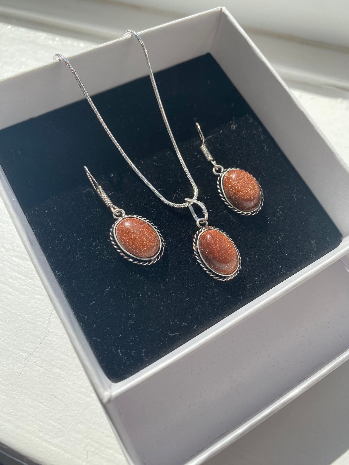 Goldstone Necklace & Earring Set