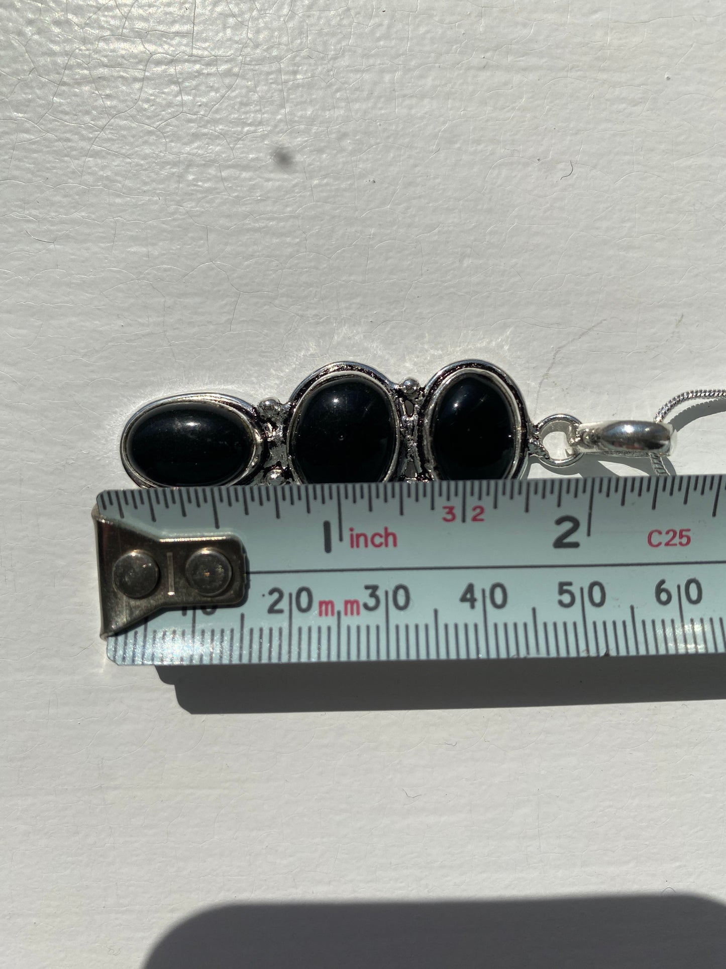 Black Onyx Stone Pendant Necklace